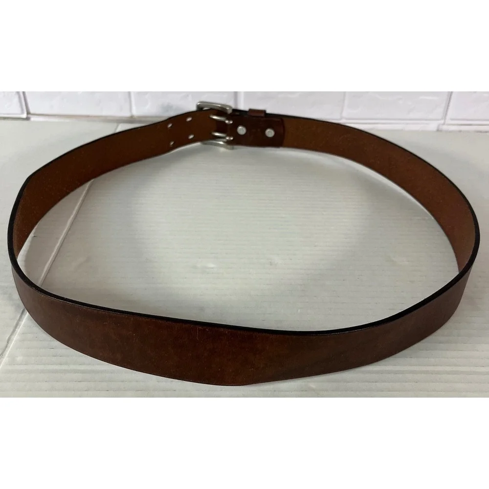 Levi's Belt Mens 42 Brown Genuine Leather Double Prong Buckle Casual Classic
